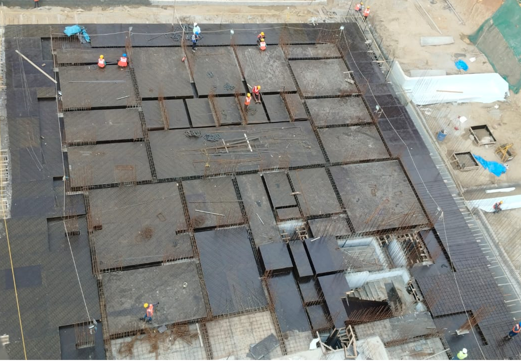 * UB Slab Pour-2 Casted, Pour – 3 slab shuttering & Reinforcement is in progress . * GF Pour-1 Shuttering work in progress