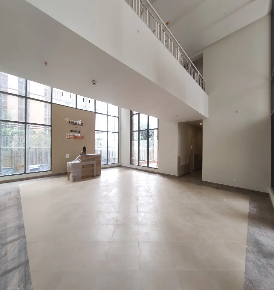 Ground floor triple height entrance and reception area