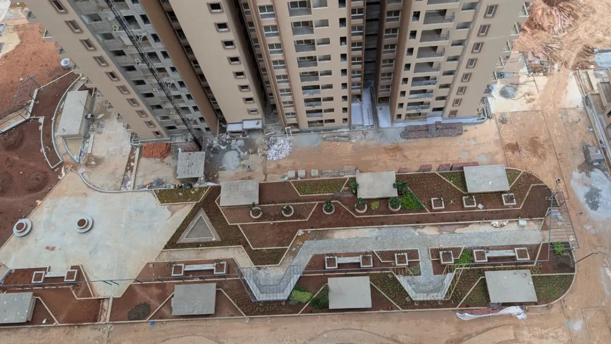 Podium water proofing works ,softscape and pergola works in progress