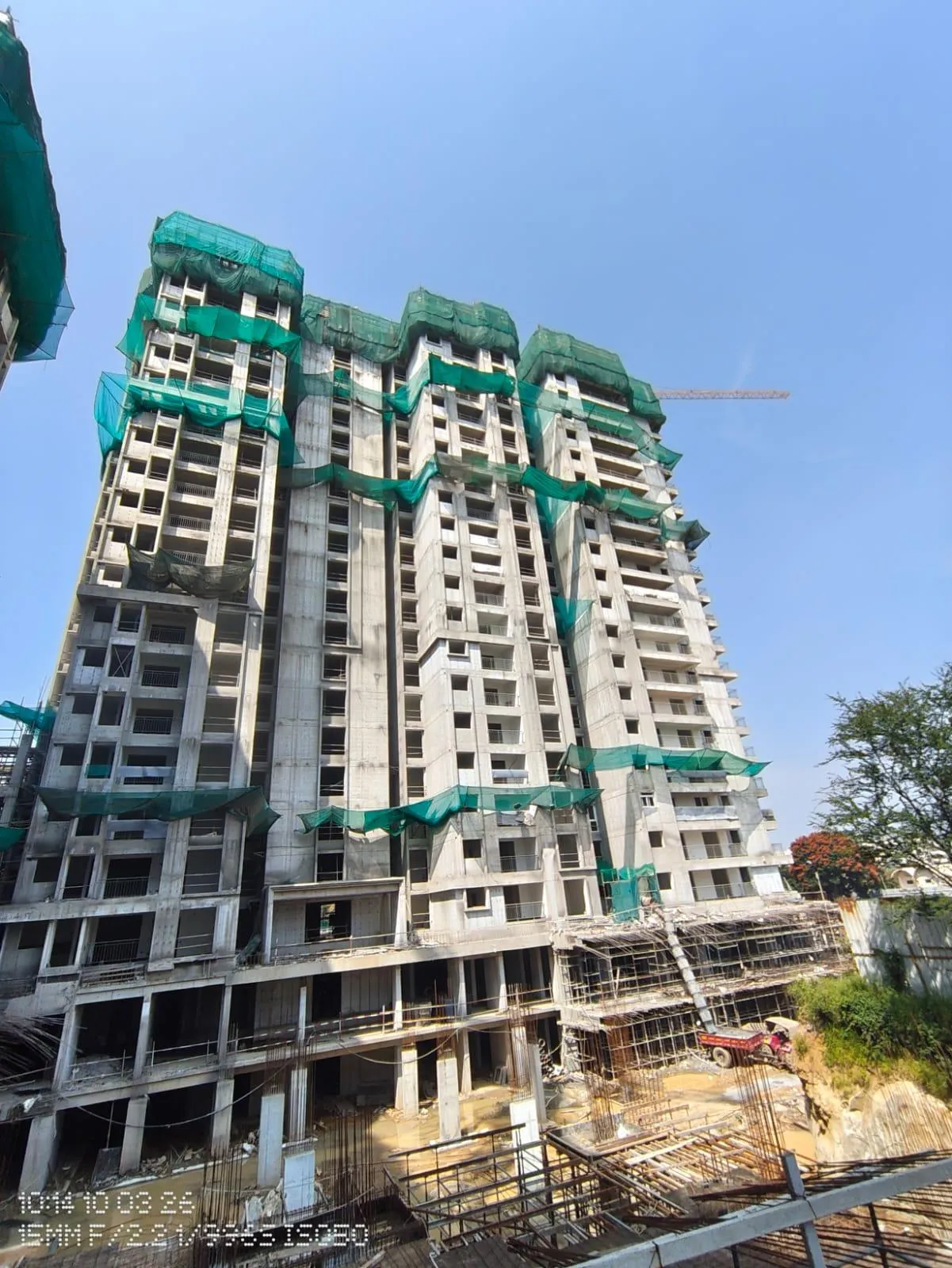 Tower A 21st floor | Part of the slab is ready for casting 20th Floor | Reinforcement & shuttering in progress