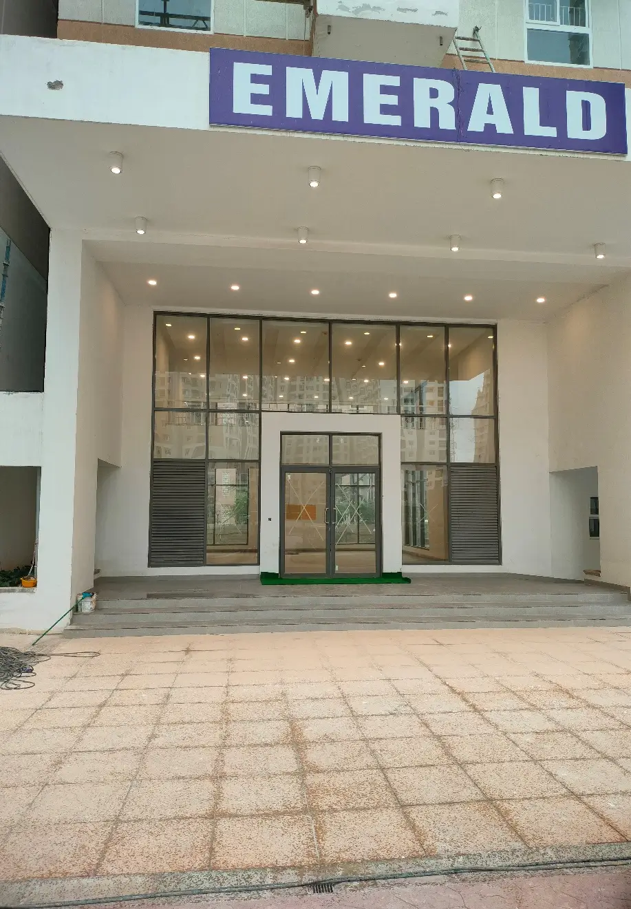 Ground floor triple height lobby finishing work in progress