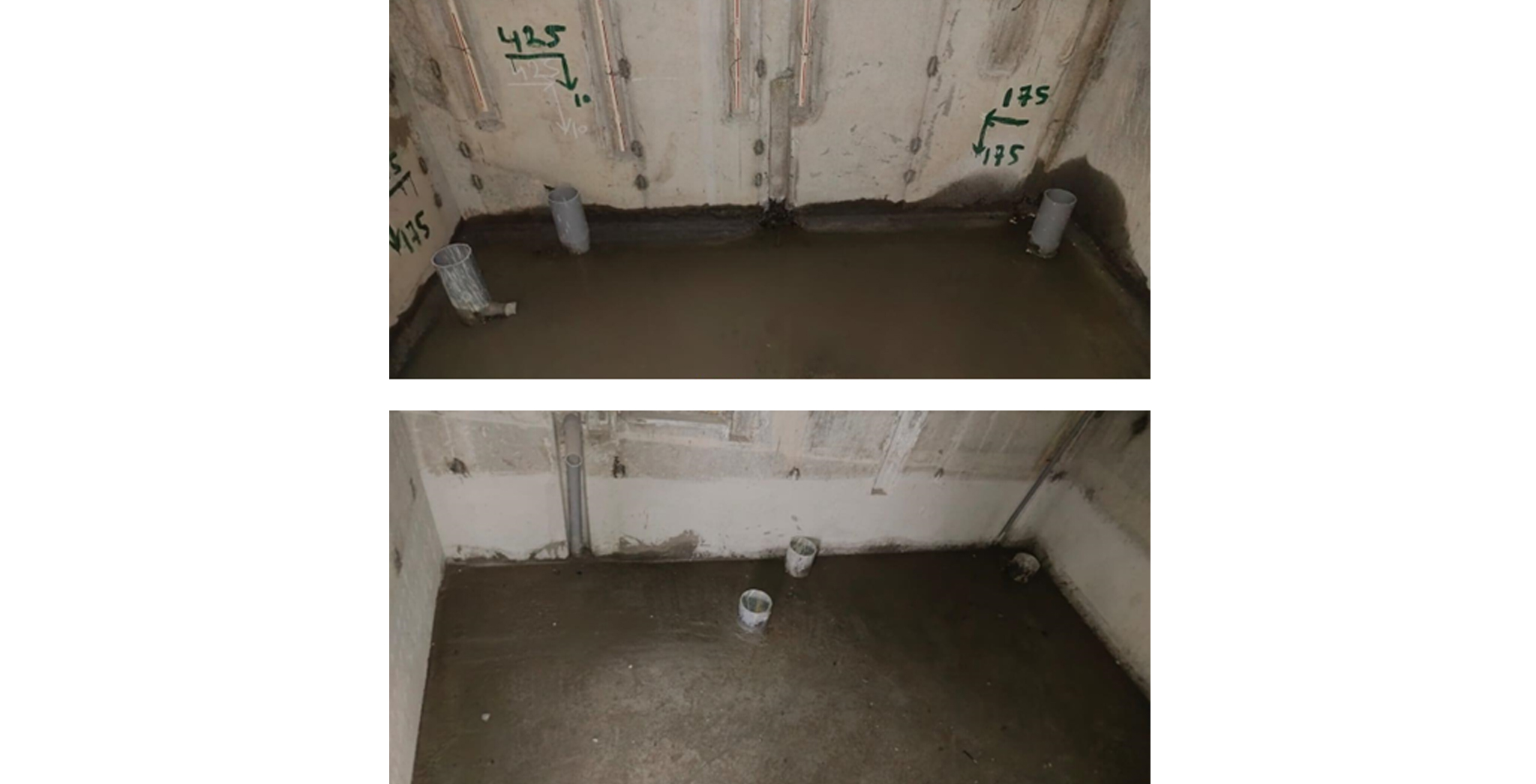 Toilet waterproofing and plumbing work in progress