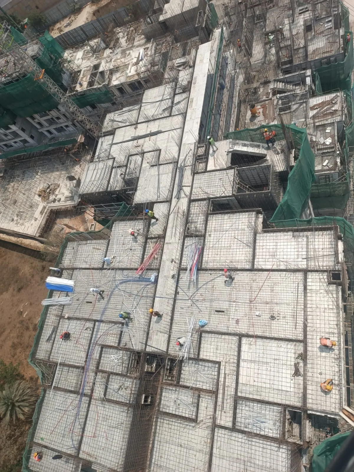 Shuttering & Reinforcement work in progress for part of 9th Floor