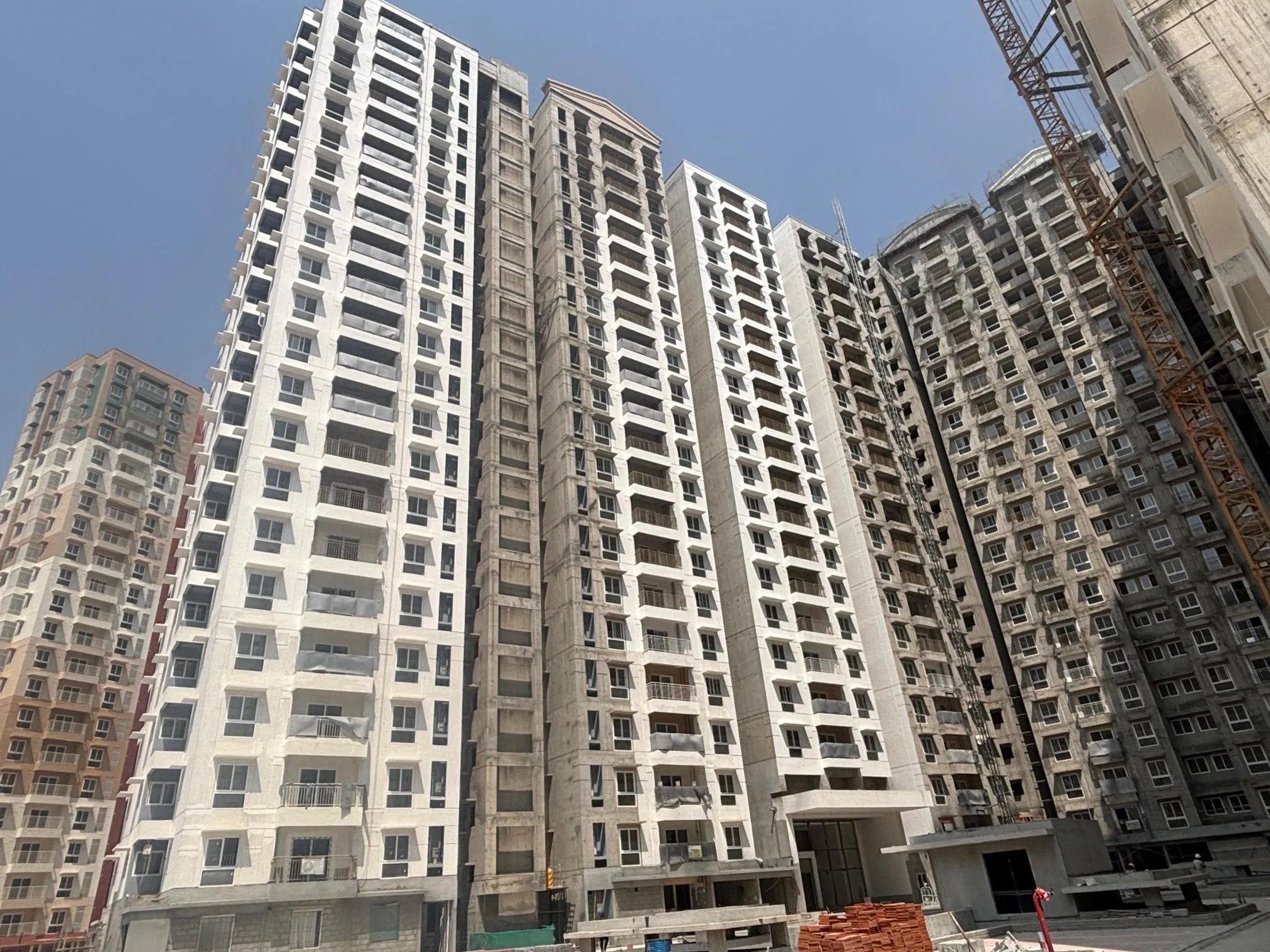 Wing A Above terrace works – tile work and Waterproofing work in progress