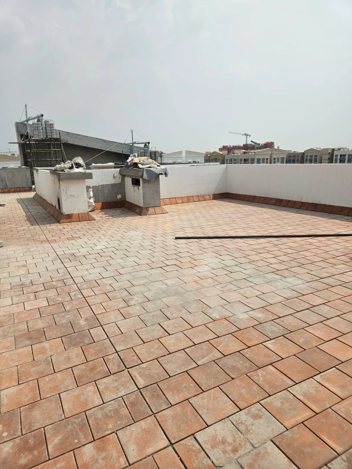 Terrace clay tile work