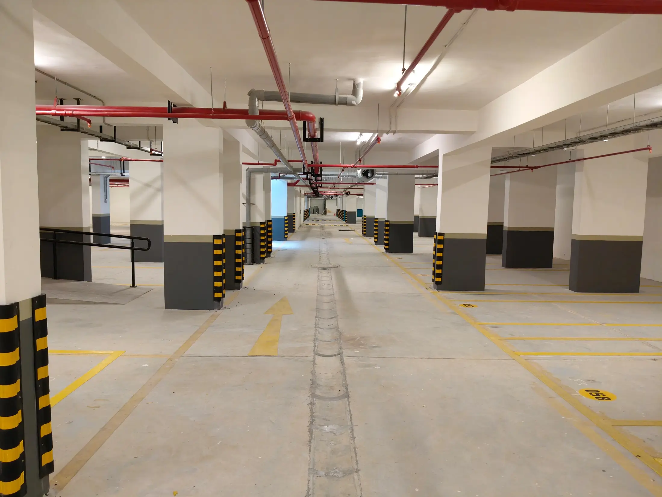 Basement painting & parking marking completed