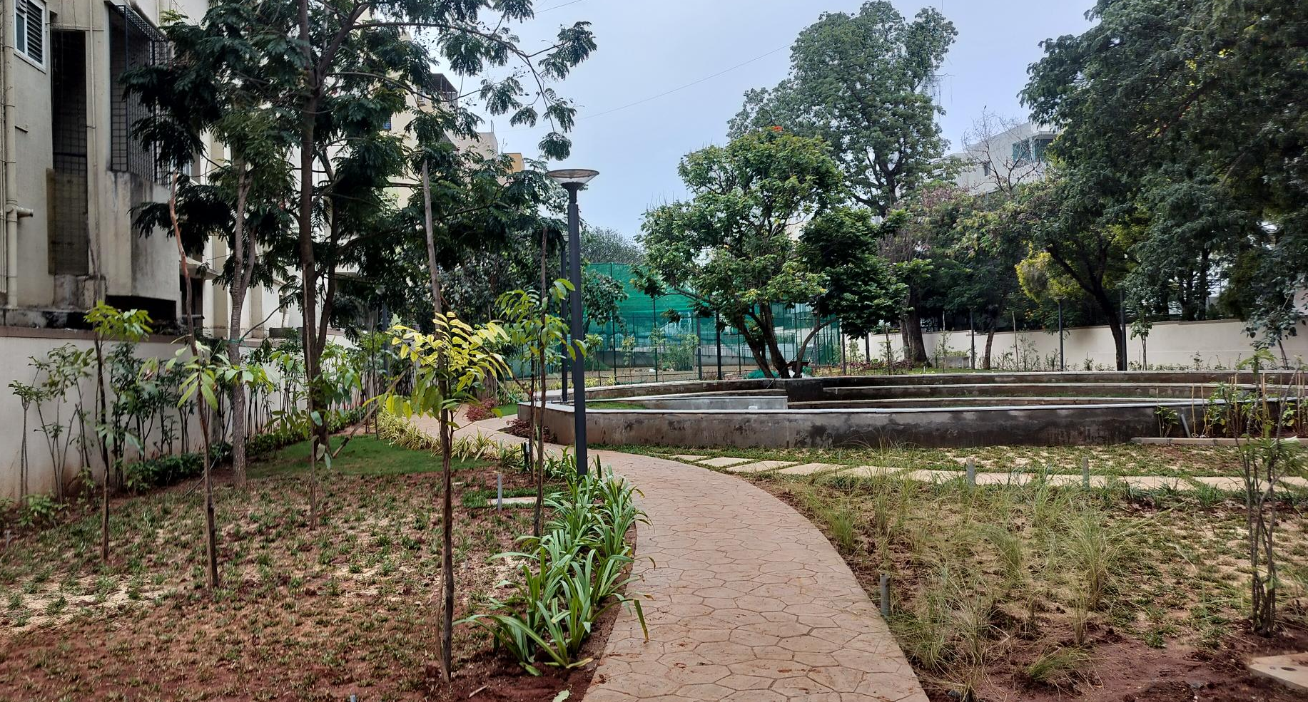 Amenities Area hardscape and softscape works are completed.
