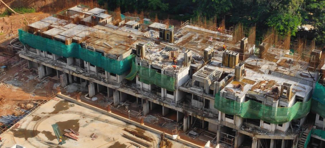 Second Floor – Part of slab completed. Slab Reinforcement and shuttering work is in progress for rest of the area Third Floor – Reinforcement work in progress