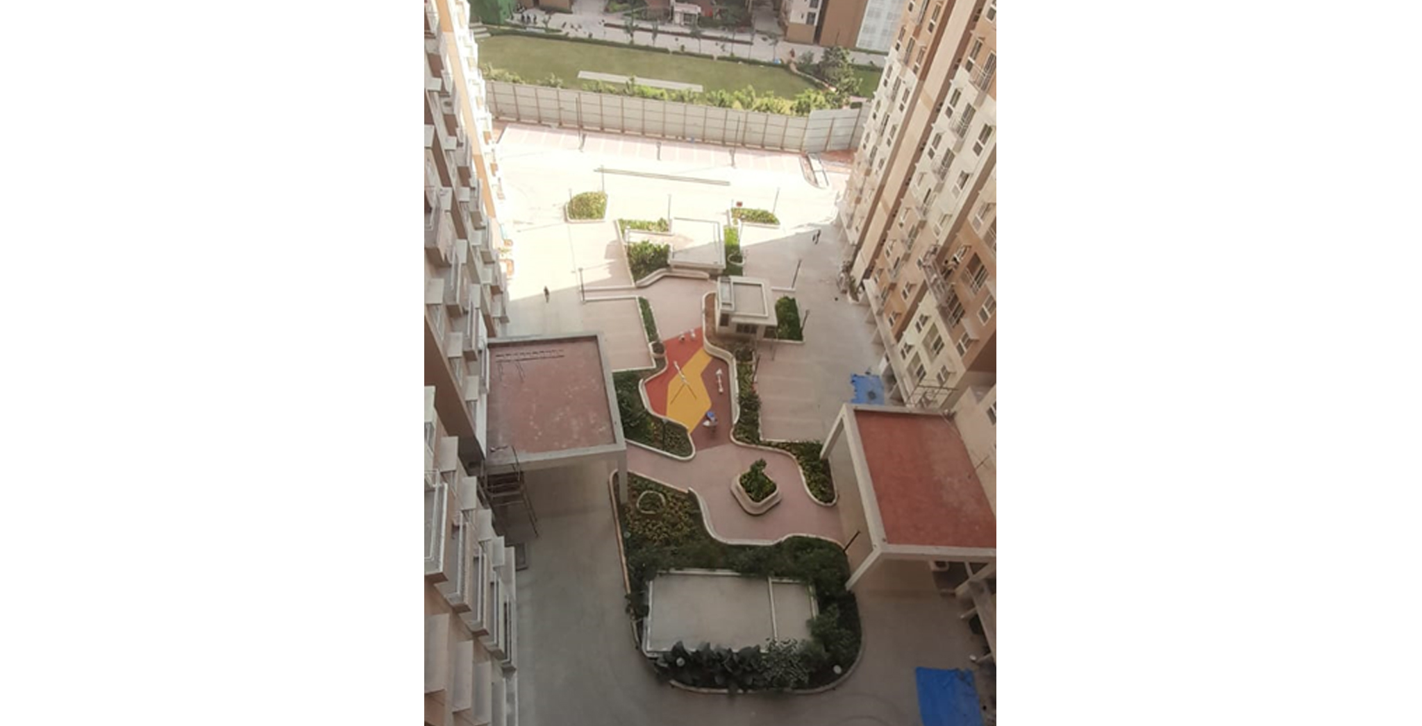 Central podium landscaping works in progress