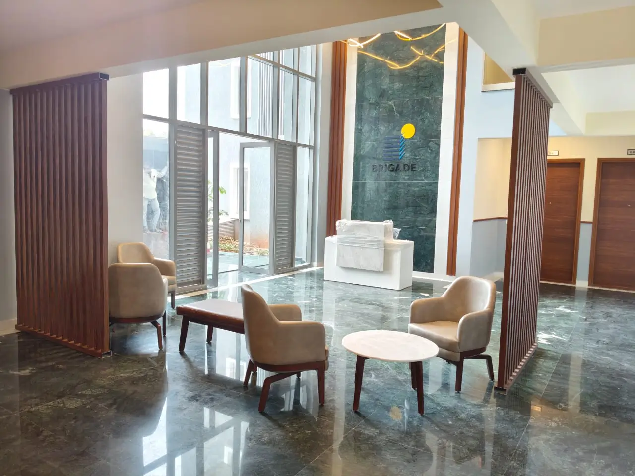 Tower entrance reception area