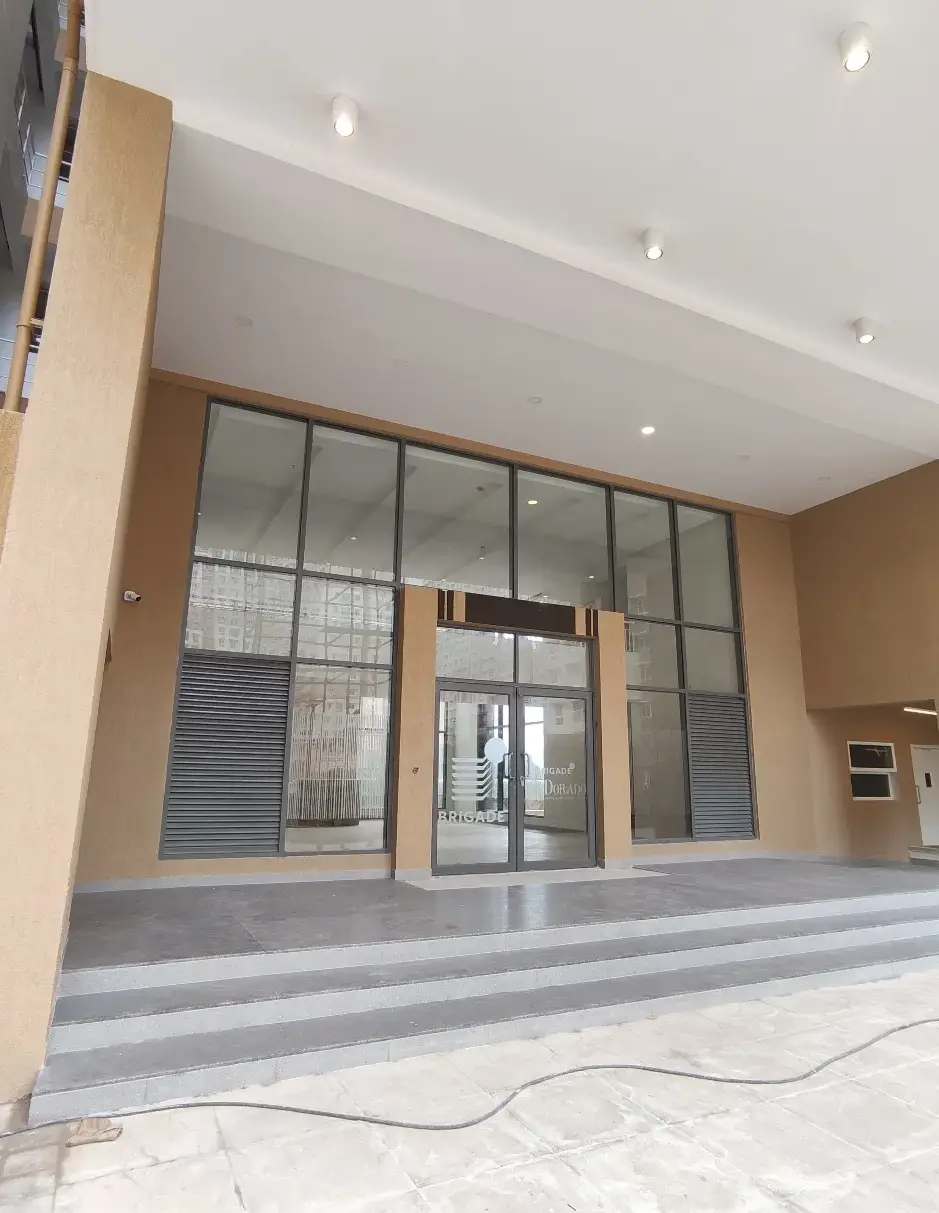 Ground floor triple height entrance and reception area