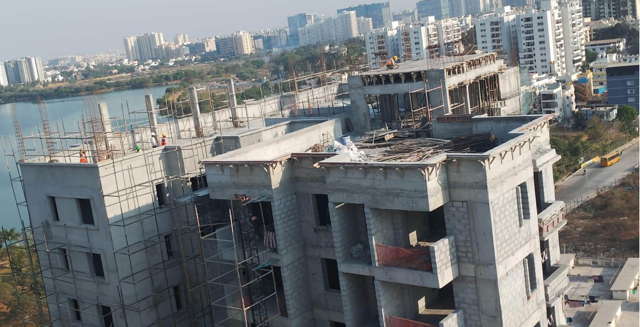 Feb 2024 - Brigade Laguna TOWER A: Terrace OHT Reinforcement works are in progress
