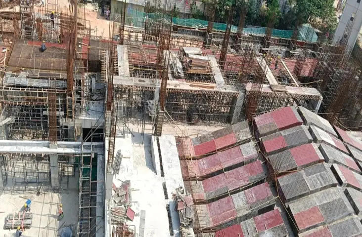 Tower A- First floor to second floor slab shuttering & reinforcement work in progress.