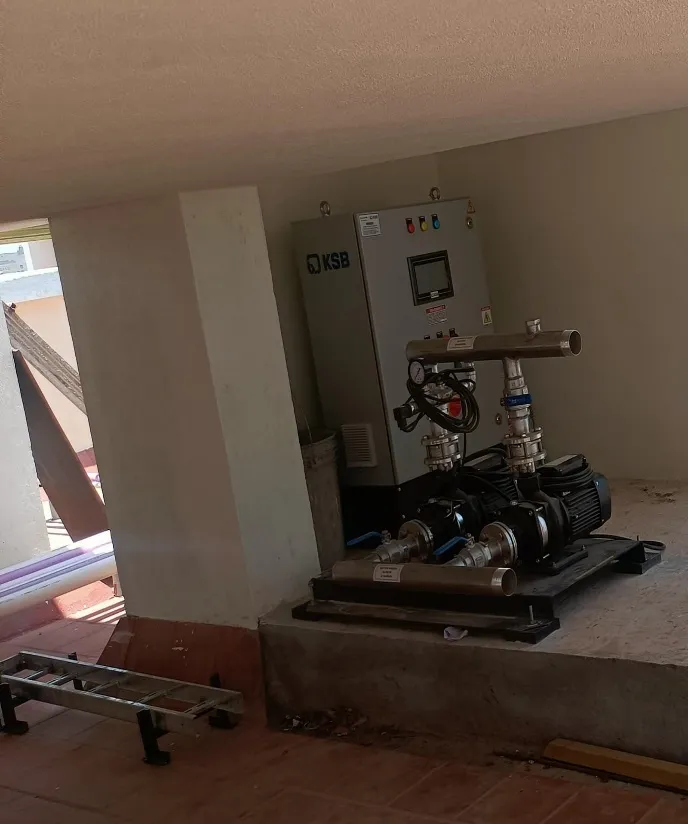 Tower 1 & 2 Above terrace activities Pump & solar installation has begun Shaft piping work completed Water meter installation work in progress