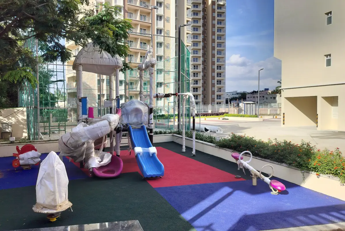 Kids play equipment's installation & EPDM flooring works 100% completed