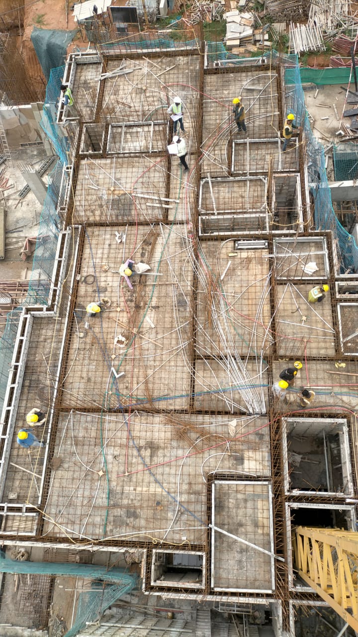 Tower A 2nd floor slab concreting is in progress