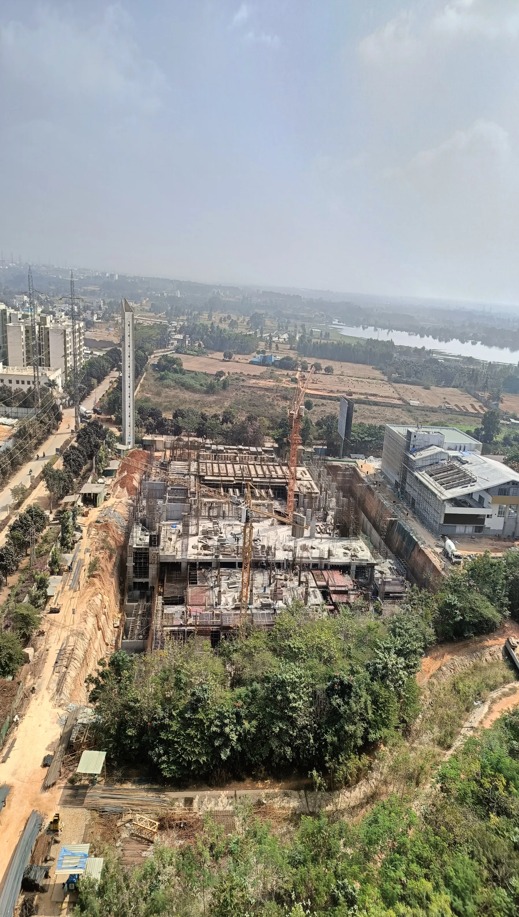 Mass excavation  completed  Tower area Raft completed