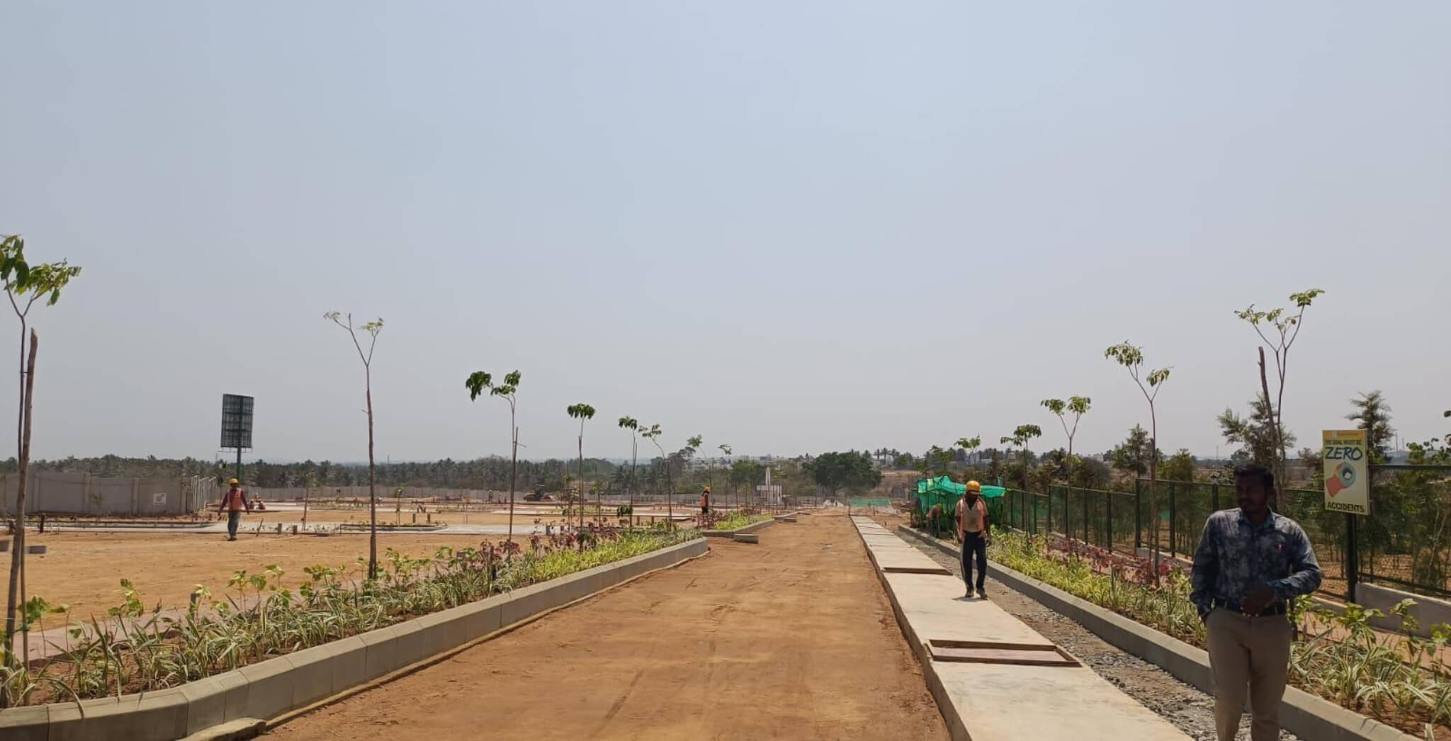 12 mtr main road - Planting work in progress - Mar 2024
