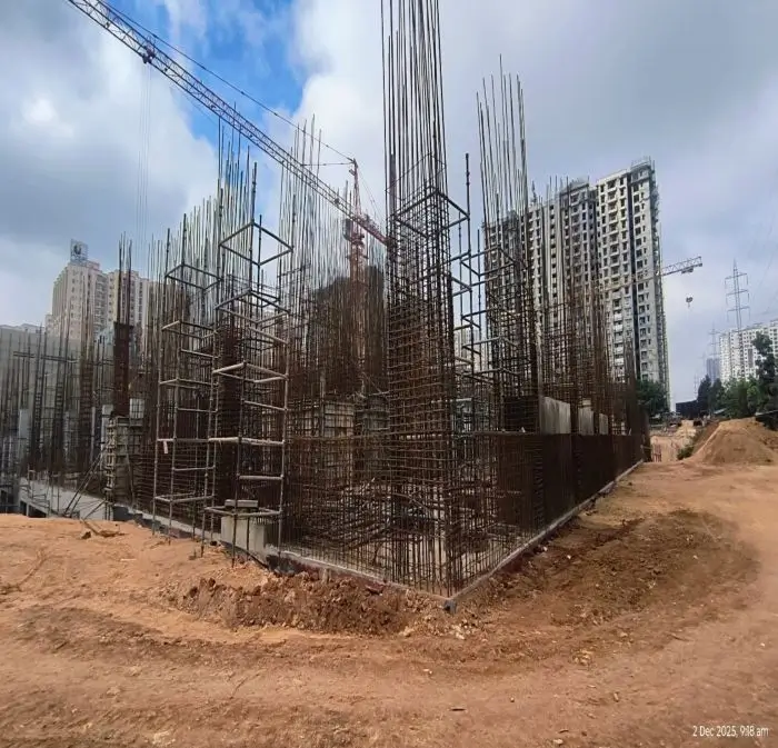 WING A - Ground floor to First floor column shuttering in progress