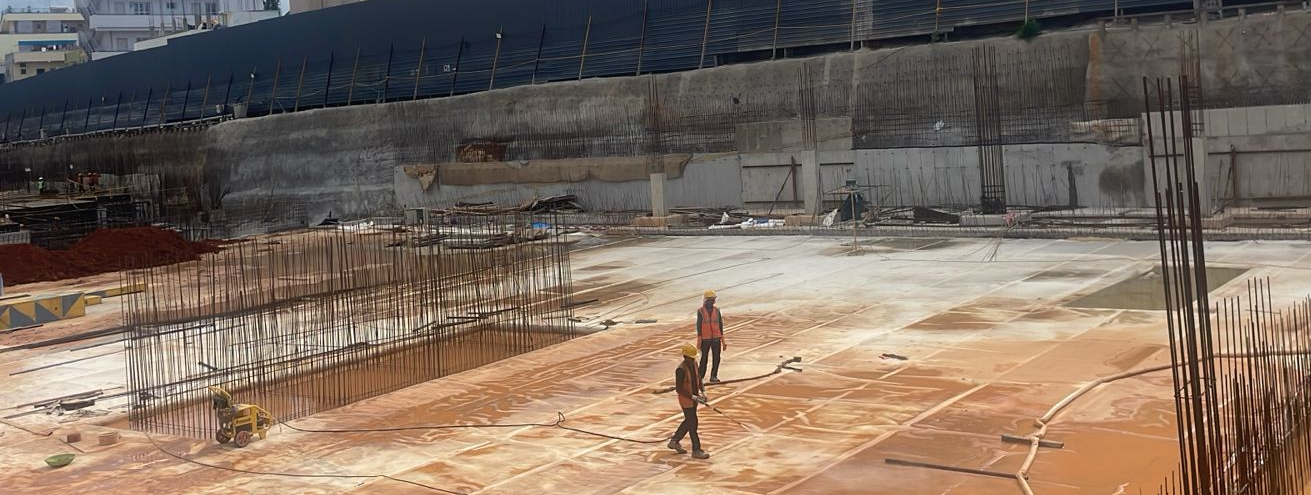 TOWER – A: Footing/ Raft work in progress