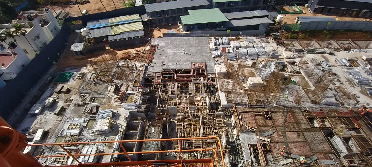 TOWER – G: Ground floor slab works in progress