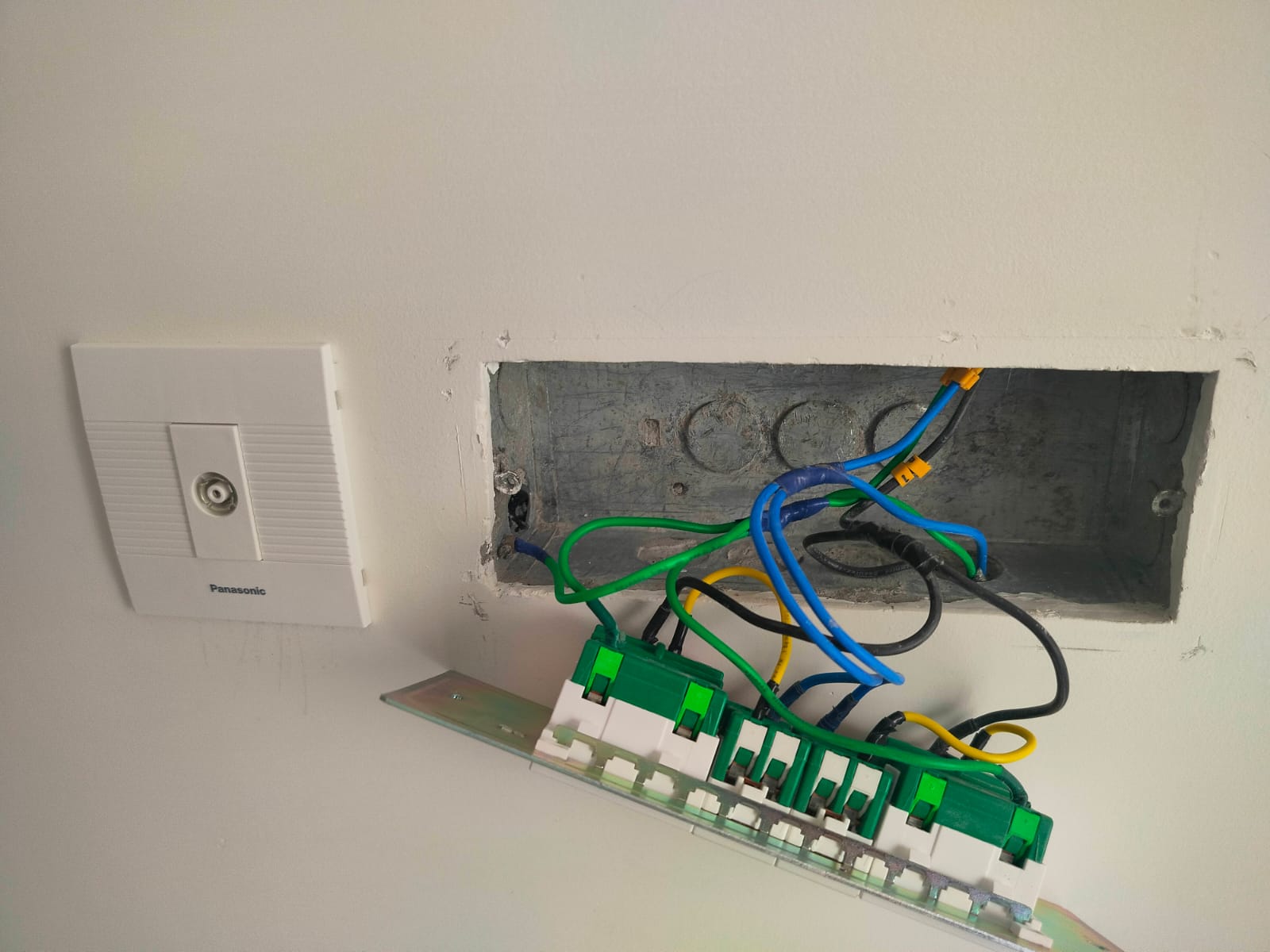 Tower- B: Switch-plate and wiring in progress