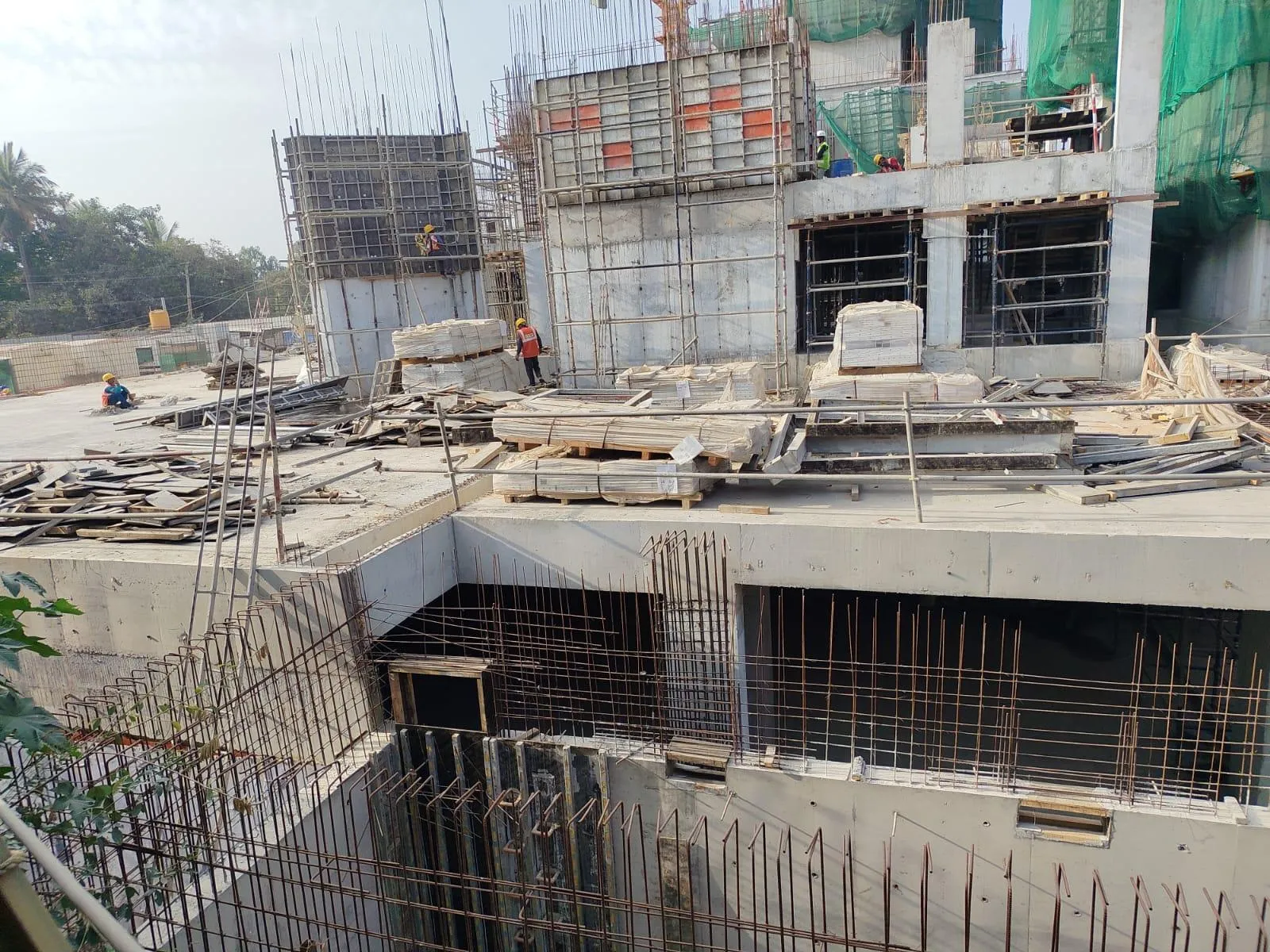 Club House - First Floor to Second Floor wall reinforcement & Formwork in progress