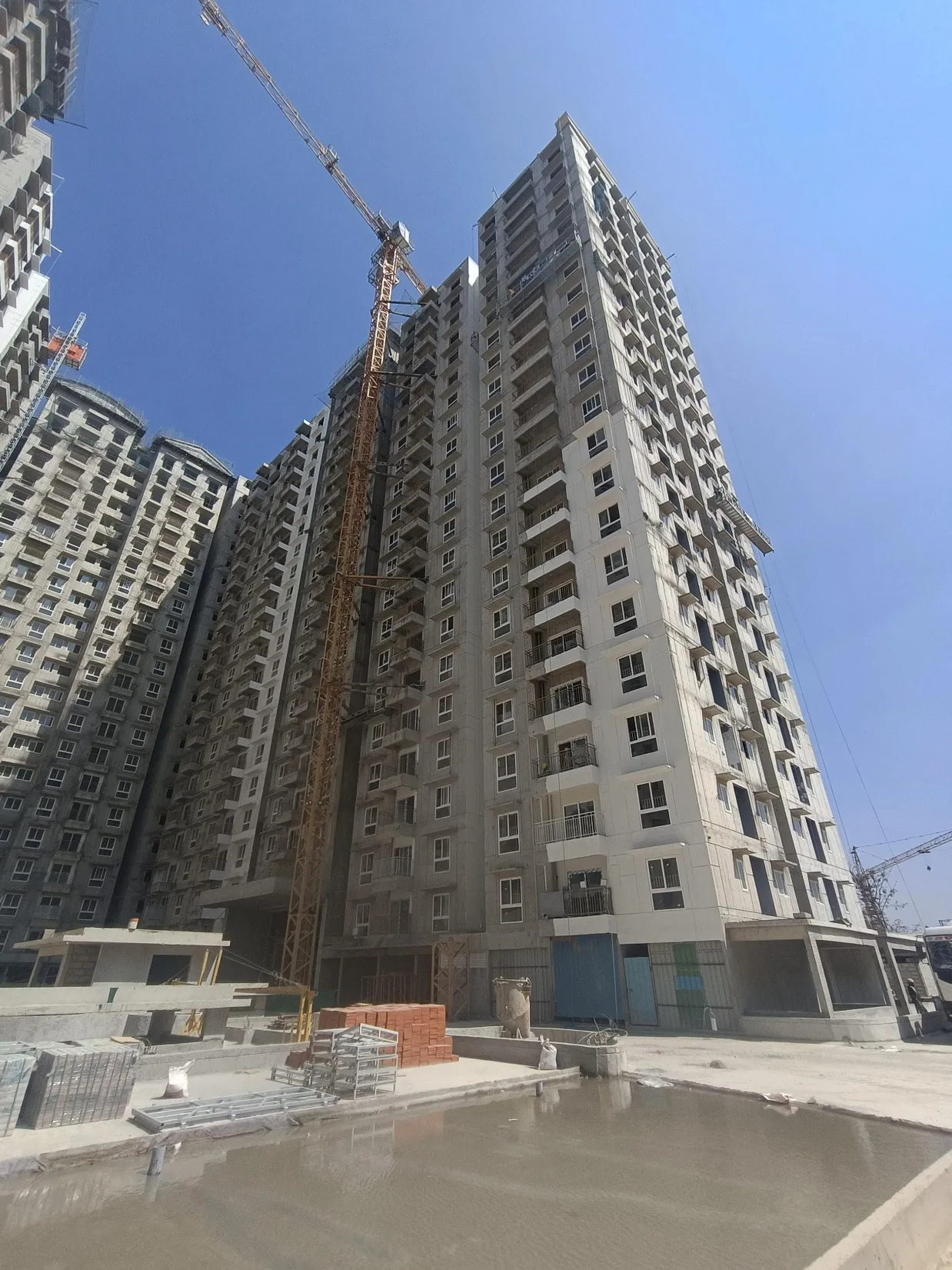 Wing C - Above terrace work- waterproofing work in progress