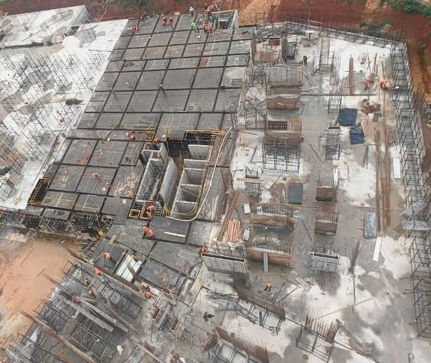TOWER – J: Upper basement slab work in progress