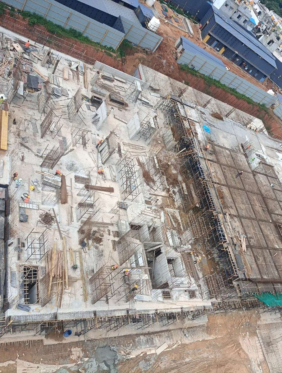 TOWER – H : Upper basement slab to Ground floor work in progress