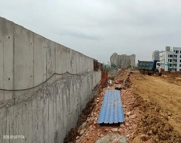 Compound wall work in progress