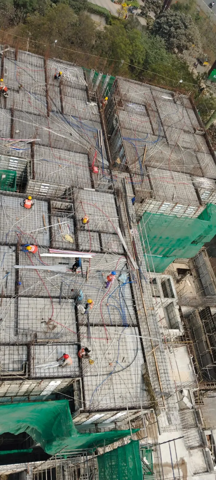 Tower B Slab shuttering & Reinforcement work in progress for part of 6th floor