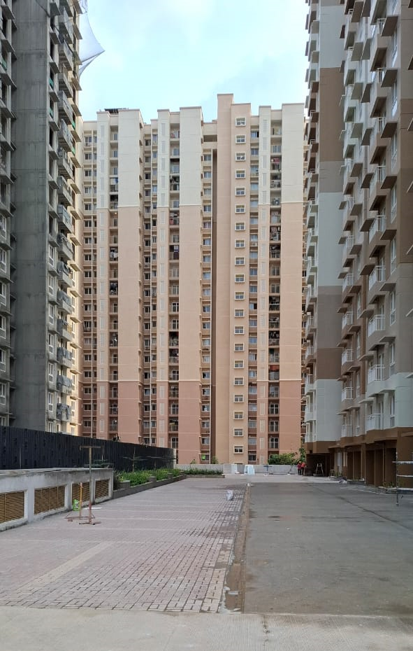 East face( between E and D tower) driveway and car parking work is completed