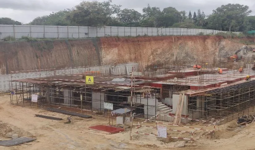 Tower A Footing & shear wall work is complete Basement 2 slab | shuttering work in progress.