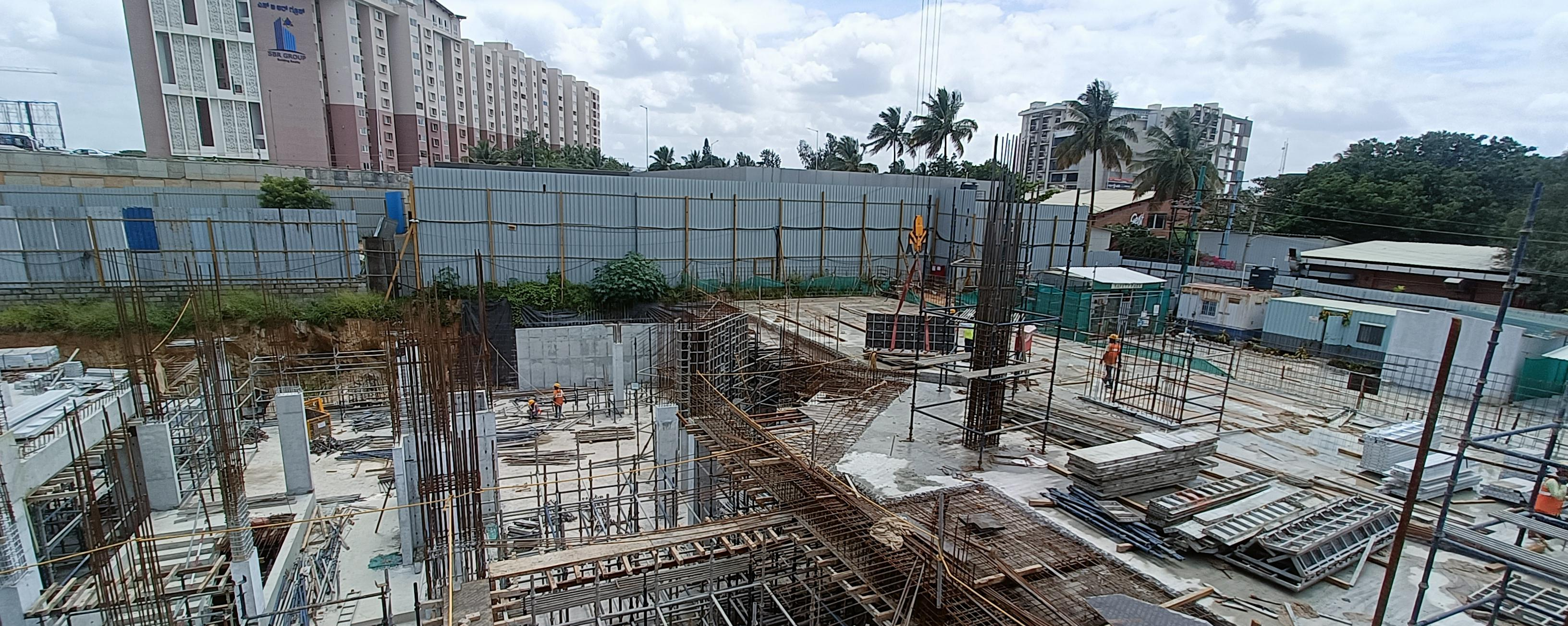 Part of Ground floor slab casted Shuttering work in progress for part of Ground floor