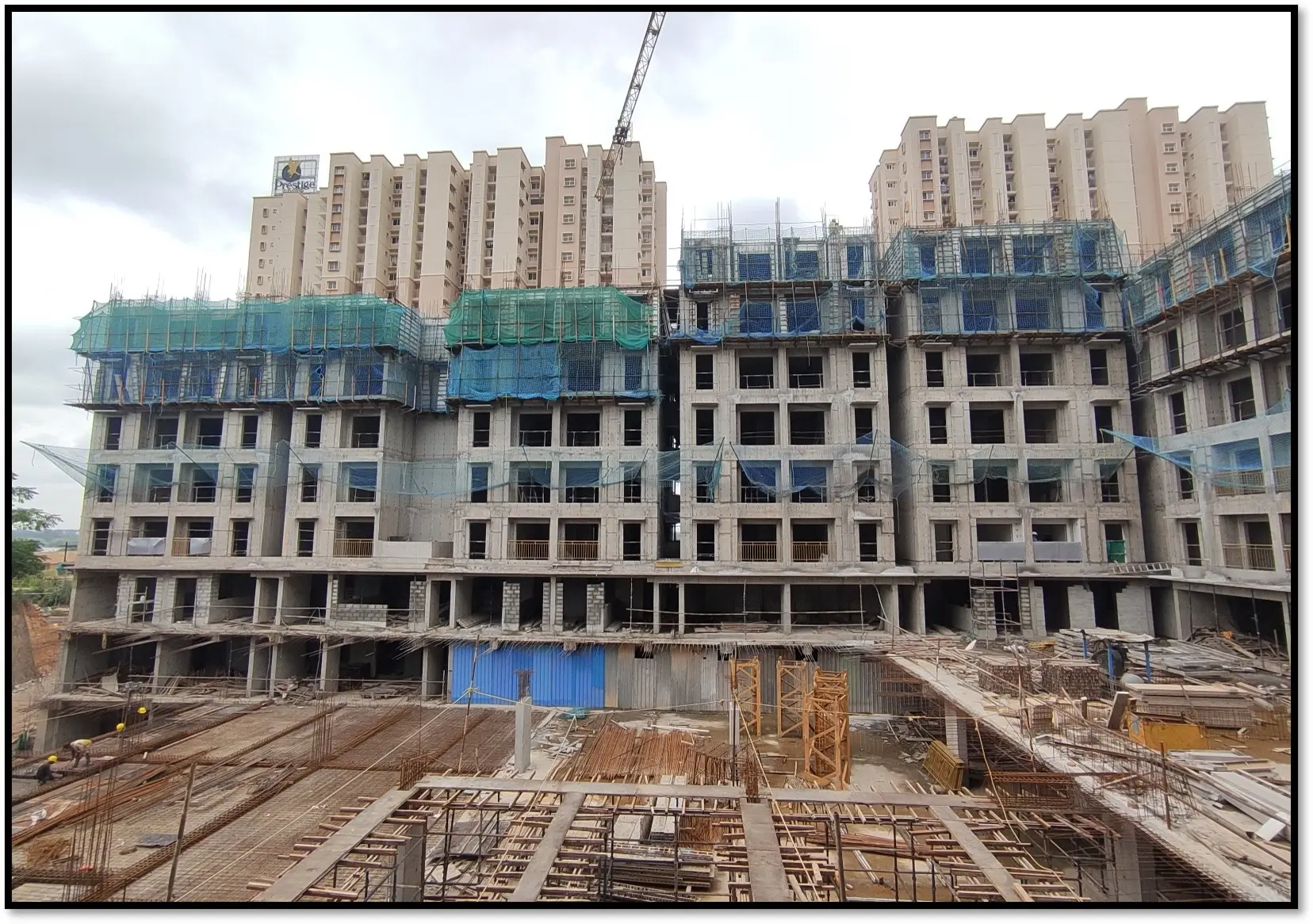 Wing C -6th floor slab shuttering WIP, Non tower Area Upper basement and Ground floor slab shuttering WIP