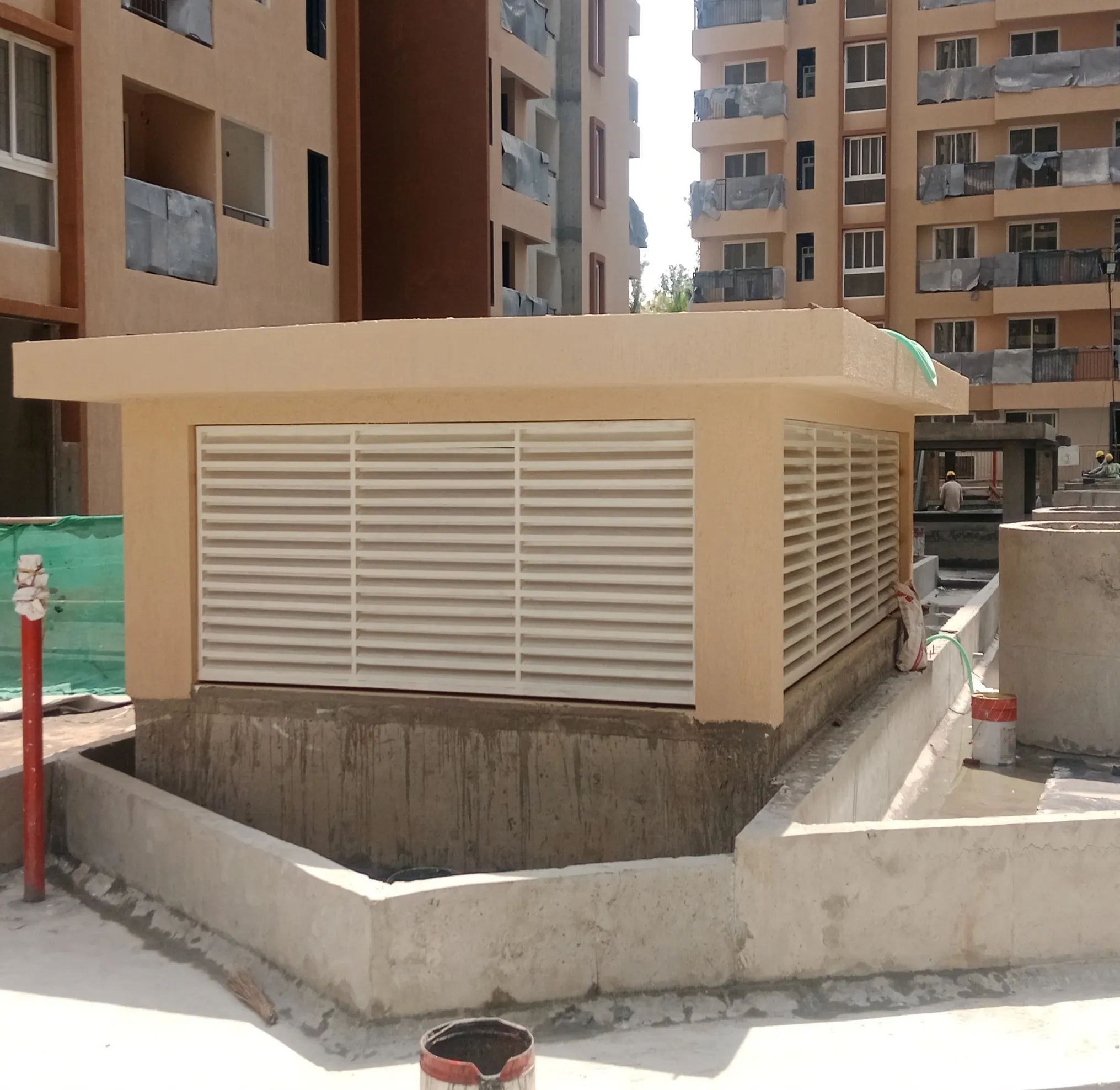 Podium water proofing work and pergola work in progress