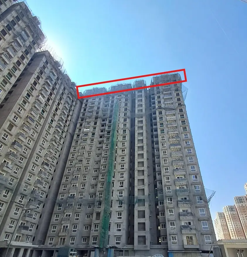 Brigade El Dorado - Dioro - Wing A - Milestone Release -"On casting of Terrace slab" - Status as on 15th