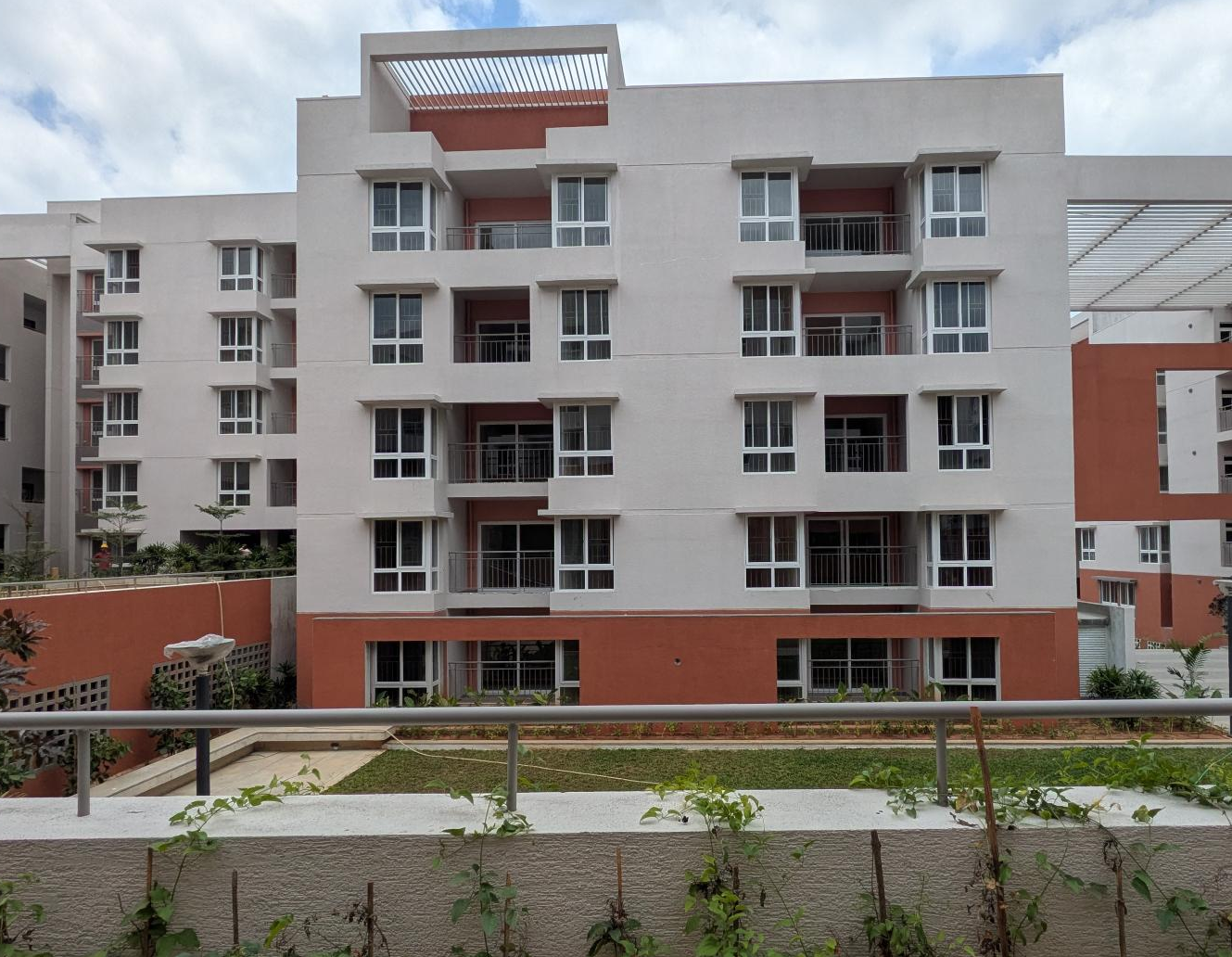 R Block External paint completed. QA certification is underway. Terrace clay tile finishing work completed. Basement VDF completed. Lift installed. Common area (Lift lobby and staircase) finishing work in progress.
