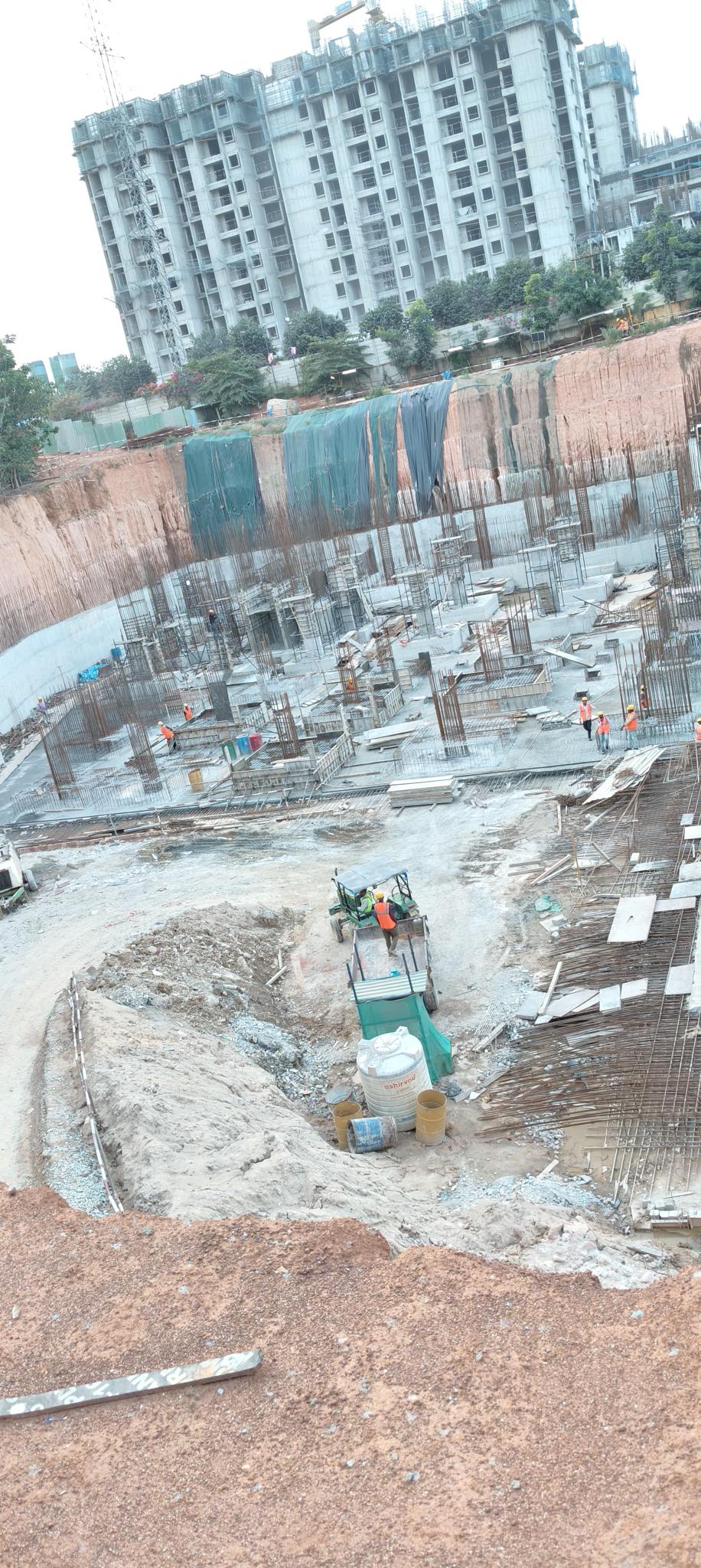 Hospital block –  Raft concreting work is underway
