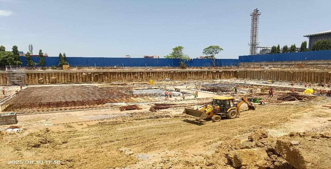 Main Tower  Tower- 1  Mass Excavation Completed & Raft Work In progress