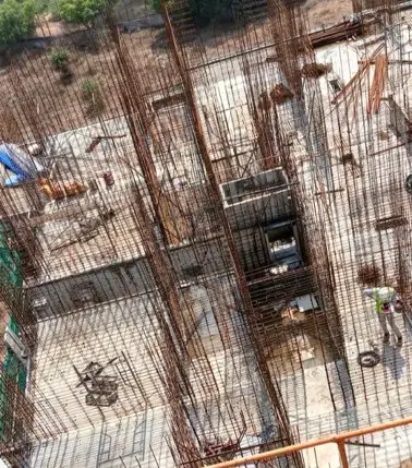 Tower A - Shuttering & Reinforcement work in progress for part of 13th Floor slab
