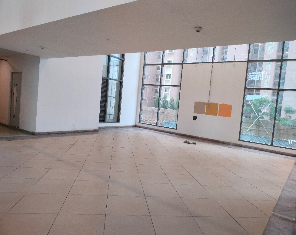 Ground floor triple height lobby finishing work in progress