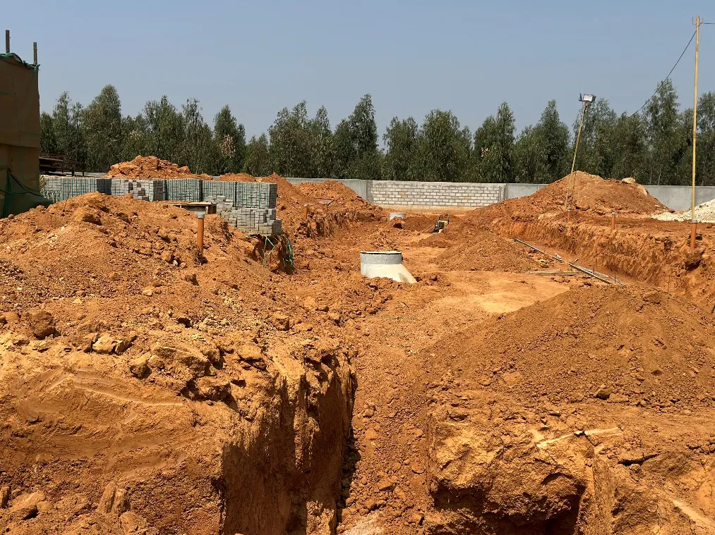 Electrical & storm water line works in progress.