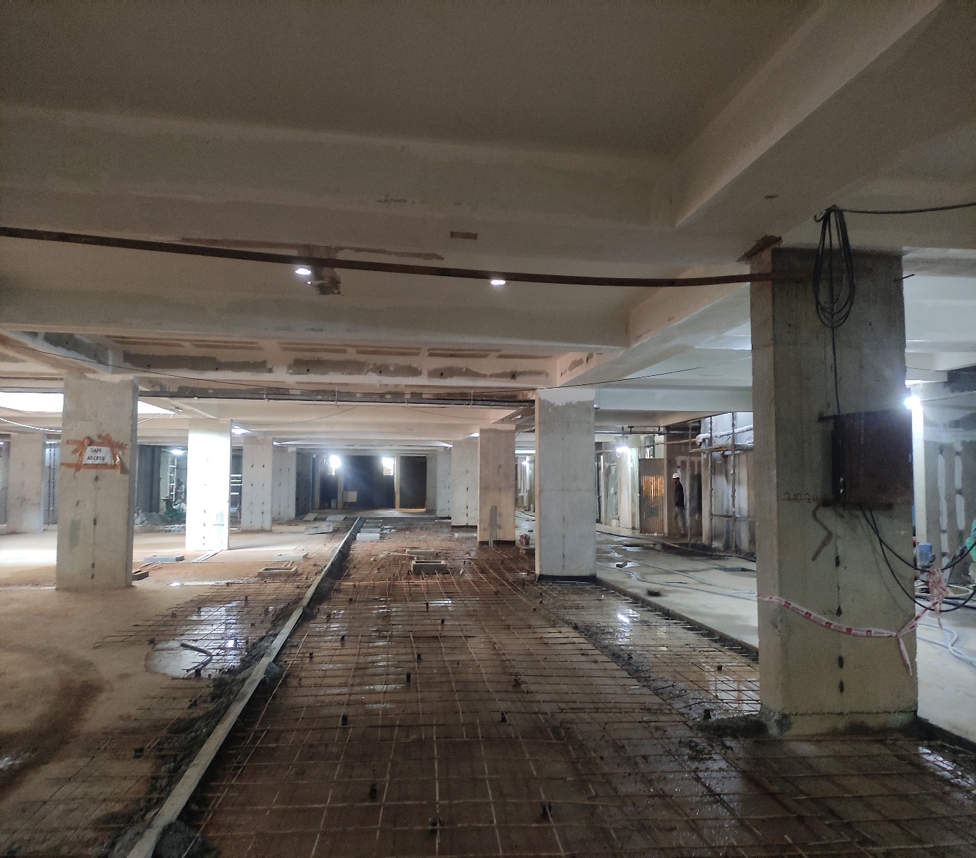 Basement Concrete flooring works in progress