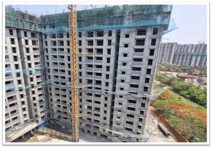 Wing A – 17th floor slab shuttering in progress