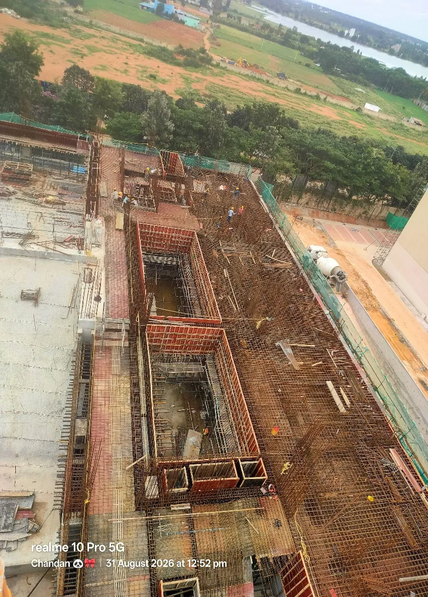Tower B – 2nd floor slab shuttering & reinforcement wip.