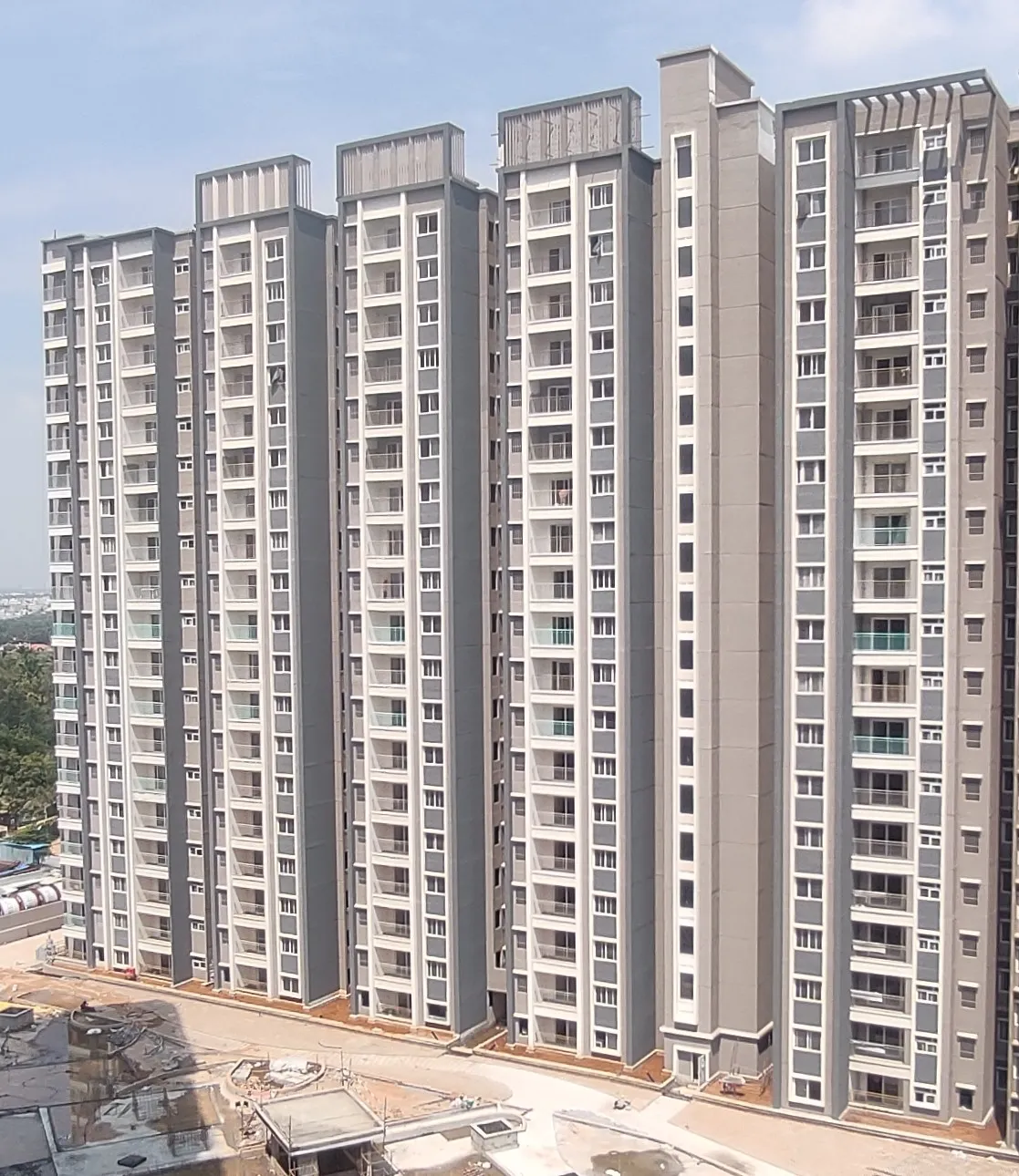 TOWER D –External painting activities are in progress.