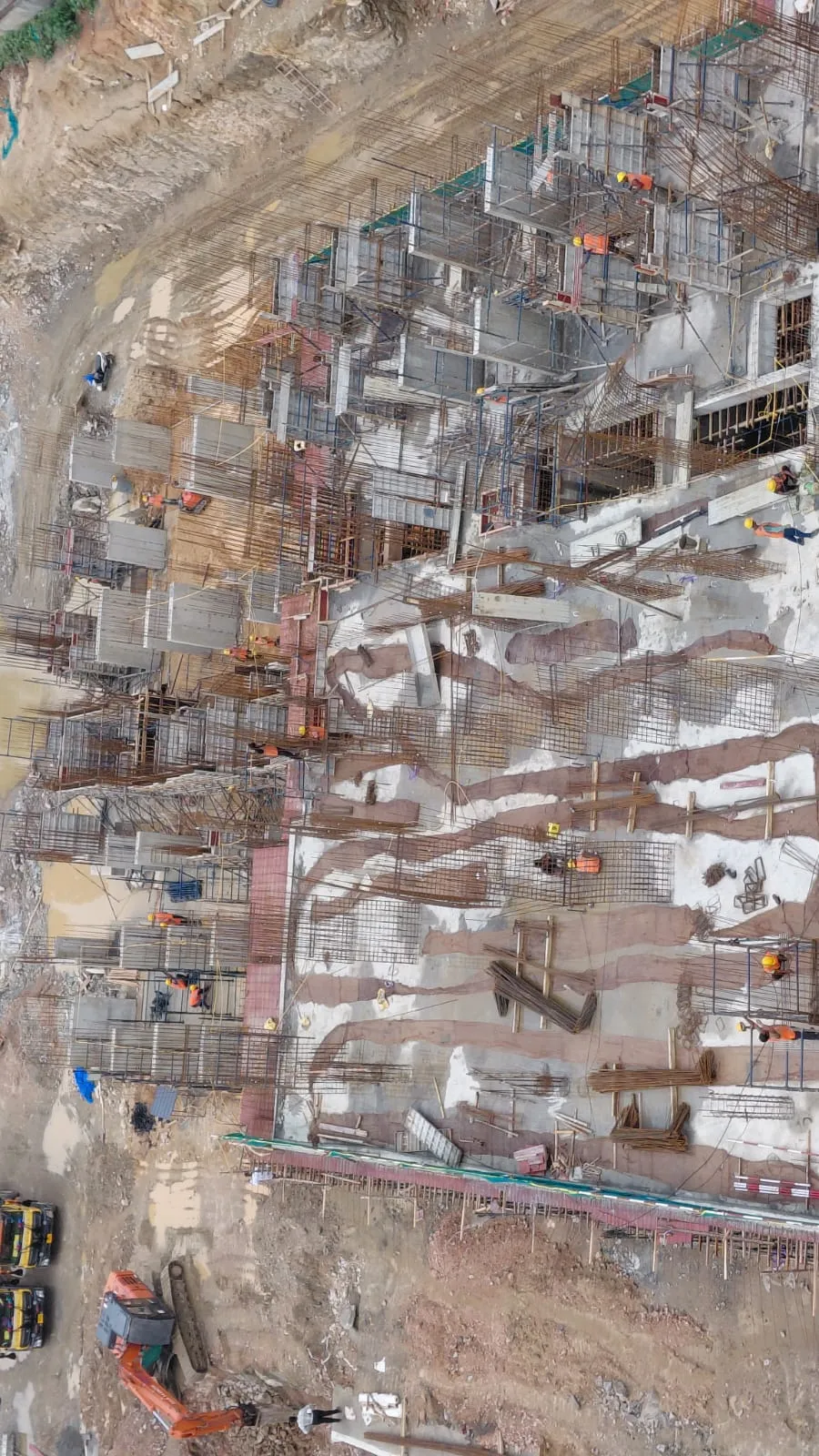 Upper Basement- Part of slab is cast and shuttering work in progress for the remaining area.