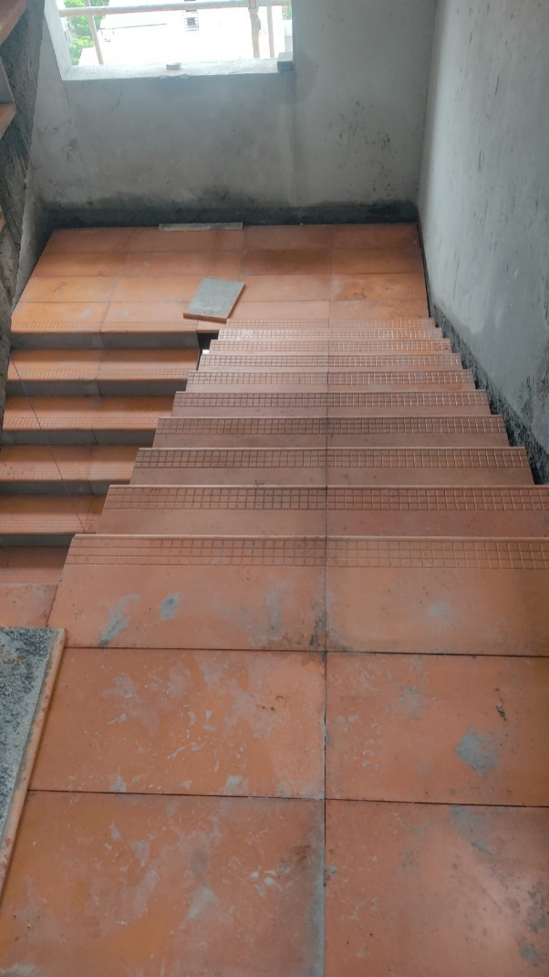 Tower- C & D: Common area flooring tiling in progress